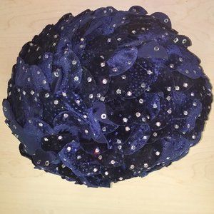 Women's purple fashion hat with jewels vtg